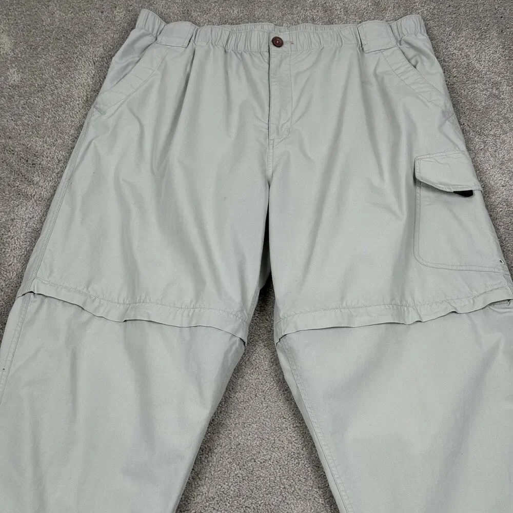 Simms Pants Men XL Beige Cargo Fishing Convertible Stretch Zip Pocket Outdoor
